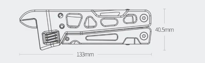 Мультитул Xiaomi NexTool Multi-function Wrench Knife  в сложенном состоянии 133 мм
